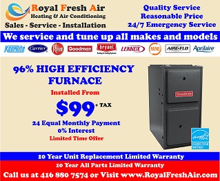 Call Royal Fresh Air for furnace repair in Newmarket